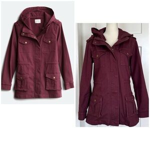 Market & Spruce Maroon Utility Jacket
